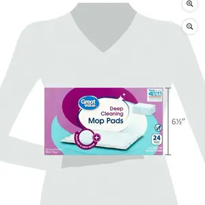 Great Value Deep-Cleaning Mop Pads, 24-Count Reusable Floor Cleaning Pads for Home Hardwood Floors