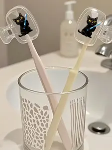Cat Pattern Toothbrush Holder, Portable Toothbrush Cover Storage Box, Travel Toothbrush Protector, Dustproof Toothbrush Head Cap