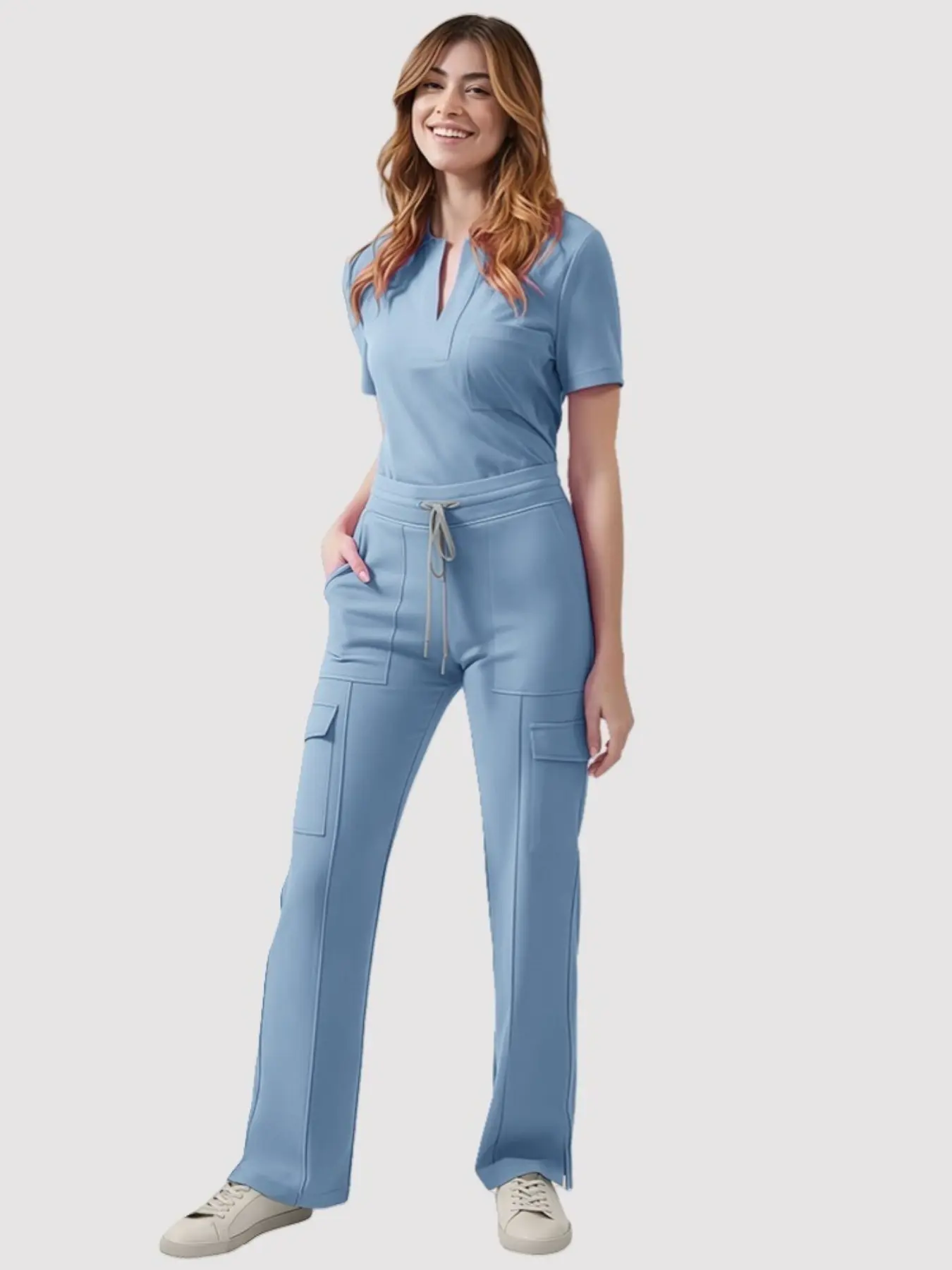 Women V Neck Scrub Top Pants Set Hospital Nurse Uniform Workwear Comfortable Casual Medical Outfit Hospital Uniform Scrubs