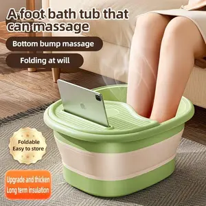 Foldable Foot Bath Tub, Portable Covered Foot Soaking Tub, Insulated Massage Foot Bath, Acupoint Massager, Bathroom & Bedroom Use