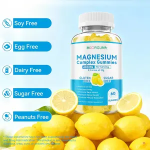 Magnesium Complex Gummies, Support Relaxation, Energy, Bone Health, with Ashwagandha, Vitamin D3, B12, Magnesium Glycinate – 8-in-1 Complex Supplements Gummies, for Adults, Kids, Women, Men, 60 Count