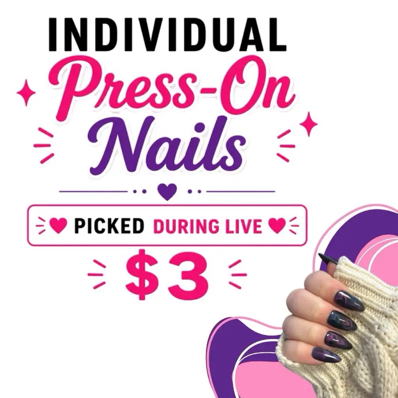 Individual Press On Nails - Picked During Live , 10-Piece Full Set, Acrylic Fake Nails, Multicolor, Nail Extension Art