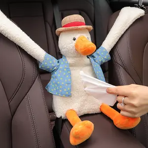 Car-mounted tissue box, hanging style, popular online, car tissue box for women, creative and cute in-car accessory, tissue storage with a cute doll design