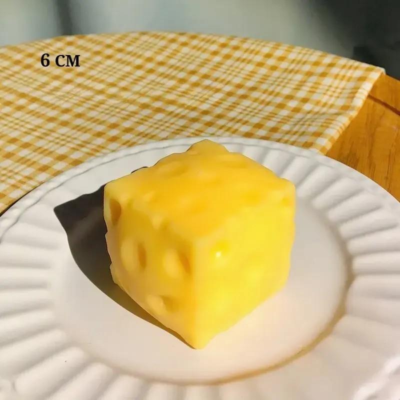 Squishy Cheese Block - Yellow Moldable Fidget Toy for Kids & Adults, Stress Relief Sensory Squeeze Toy, Fun Play & Relaxation, Perfect Easter Gift