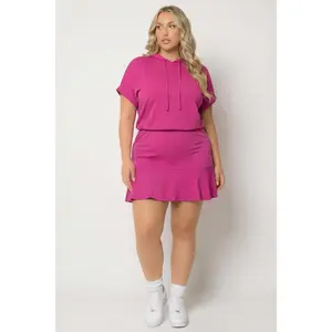 Plus Size Effortless Vibe Dress - Fuchsia