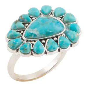 Durango Blue Turquoise Multi-Stone Silver Ring