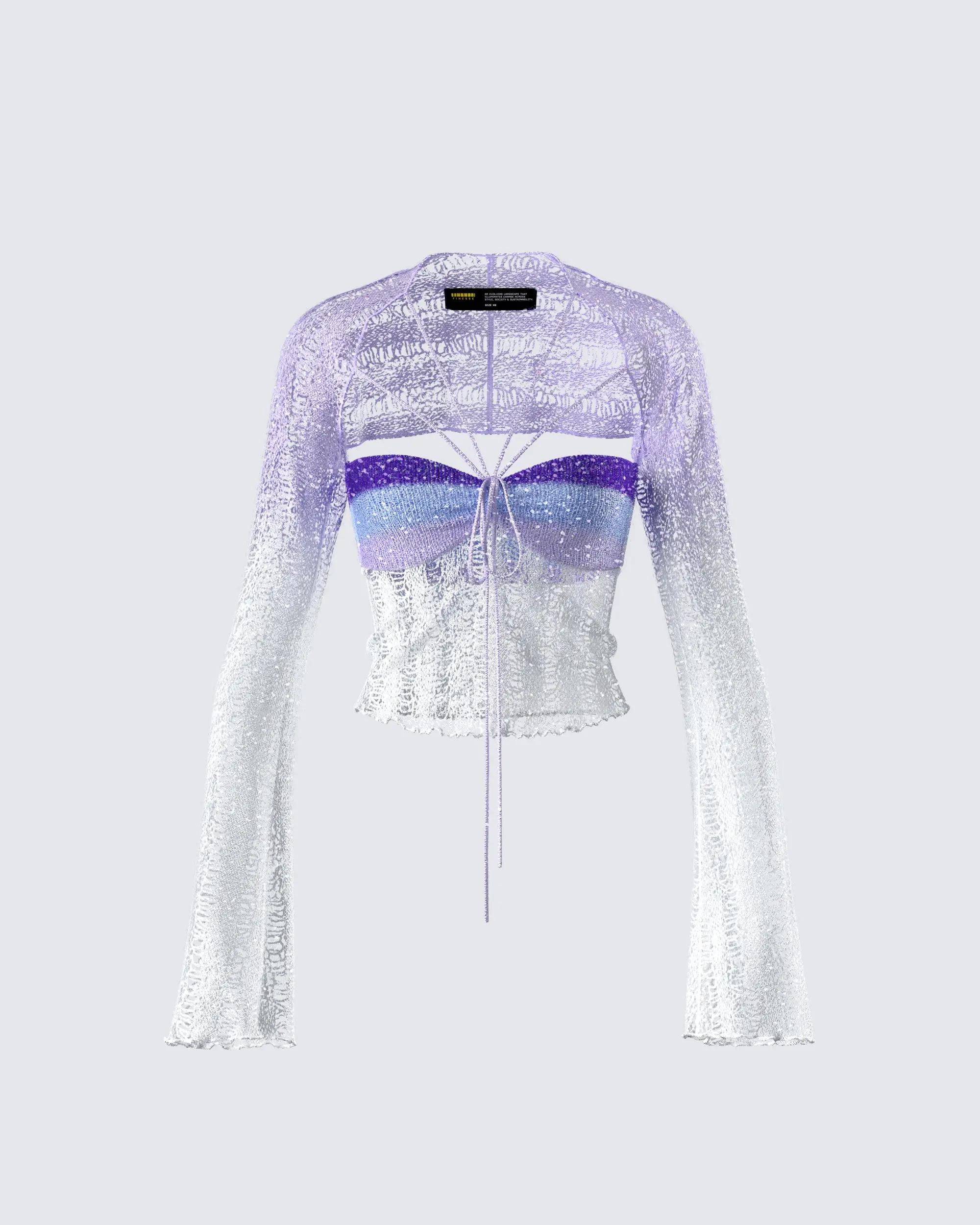 Women's Fitted Vanessa Purple Sequin Knit Blouse