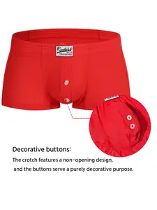 A set of men's four-cornered underwear Men's underwear Soft and comfortable underwear Personalized and trendy men's underwear Simple solid-color flat-bottomed underwear Daily casual, sports and fitness flat-bottomed underwear Soft Stretch Briefs