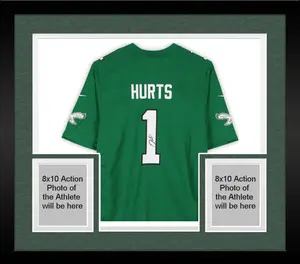 Framed Jalen Hurts Philadelphia Eagles Autographed Nike Kelly Green Super Bowl LIX Patch Game Jersey - Fanatics Authentic Certified