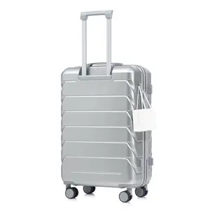 ARCH 28 Inch ABS Hard Shell Large Travel Checked Luggage - Scratch Resistant Surface Four Multi-Directional Wheels,  With Combination Lock and Side Hooks . (Silver)