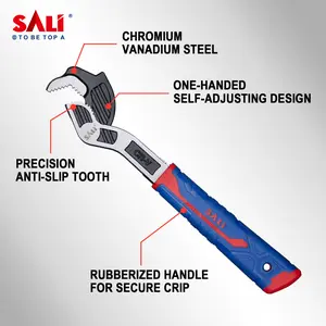 SALI Self-Locking Ratchet Wrench 6-12 Inch Multi-Function Adjustable Tool for Pipe Repair Auto Faucet Fix Industrial-Grade Flexible Pipe Wrench