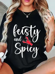 100% Cotton Funny Crawfish Boil Cajun Feisty And Spicy Crawfish Lovers T-Shirt