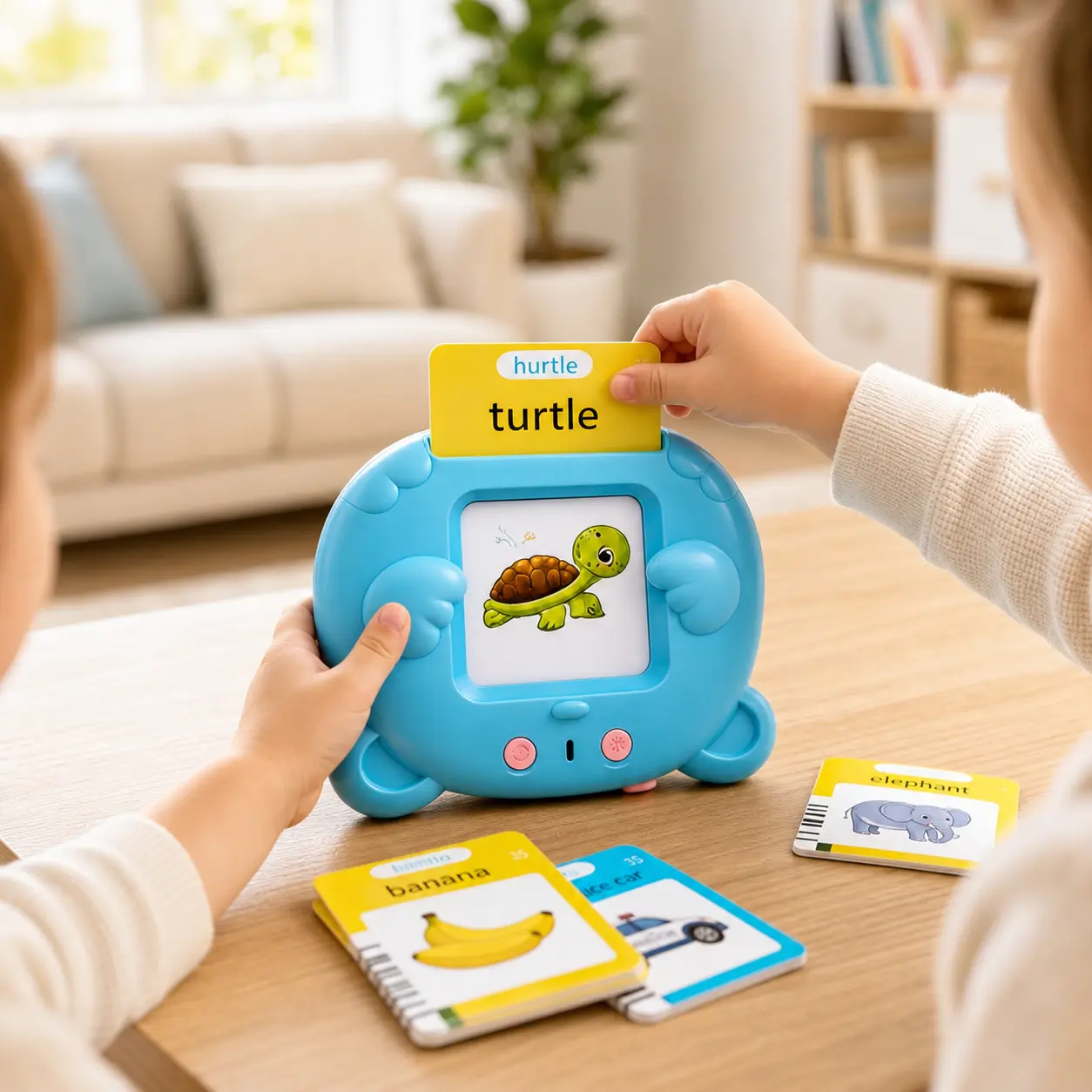 Montessori Talking Flash Cards for Toddlers, 224 Words Early Learning Toy with Card Reader, Animal Food Vehicle Fruit and Job Vocabulary Cards, Screen Free Preschool Educational Toy for Home Classroom and Travel