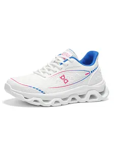 Summer Breathable Mesh Sporty Running Shoes, Athletic Shoes, Unisex Thick Sole Shock Absorption, Lightweight Soft Comfort, Fashion Trendy Workout Sports Sneakers