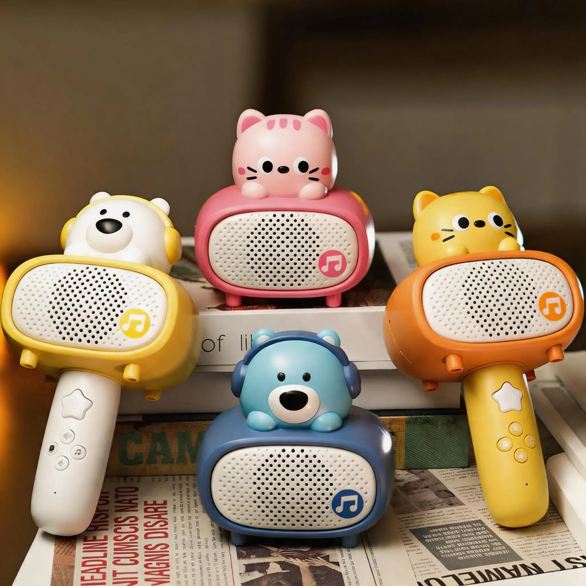 Multi-functional Magnetic Detachable Microphone with remote control, also works as a Bluetooth connect Featuring duet mode, it delivers immersive KTV audio experience. Perfect for family gatherings and parent-child bonding to liven up the atmosphere.