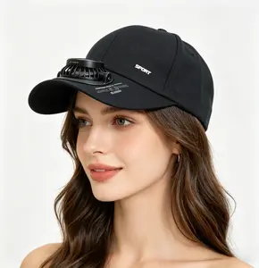 Solar Powered Fan Baseball Cap, USB Rechargeable Cooling Sun Hat, UV Protection Dust & Mosquito Proof Outdoor Work Fishing Hat