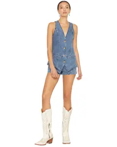 Show Me Your Mumu Women's Venture Out Sleeveless Denim Romper - Mdr5-859