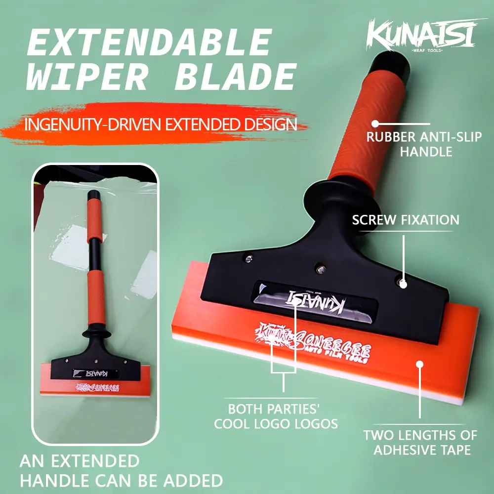 KUNAISI Professional Window Tint Squeegee Tool with Gift Box | Long & Short Handle Water Scraper for PPF & Vinyl Wrap Installation