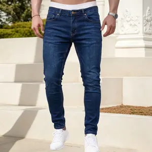 Clean Gent men’s slim-fit stretch jeans, redesigned for men; stylish and casual, trendy and distinctive; featuring multiple pockets; suitable as a gift for a boyfriend, husband, or Father’s Day.