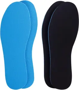 2 Pairs Breathable Insoles, Super-Soft, Sweat-Absorbent, Double-Colored and Double-Layered Shoe Inserts of Foam That Fit in Any Shoes (Blue/Black, 9.5-12 Women/8-9 Men)
