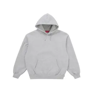 Supreme Satin Appliqué Hooded Sweatshirt (FW25) Heather Grey