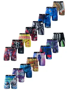 12/10/6/4 Pack Men's Printed Boxer Briefs - KXLBL Soft & Breathable Stretch Underwear, Vibrant Patterned Athletic Shorts, Comfy Everyday Value Pack for Men & Teens, Multi-Color Bundle