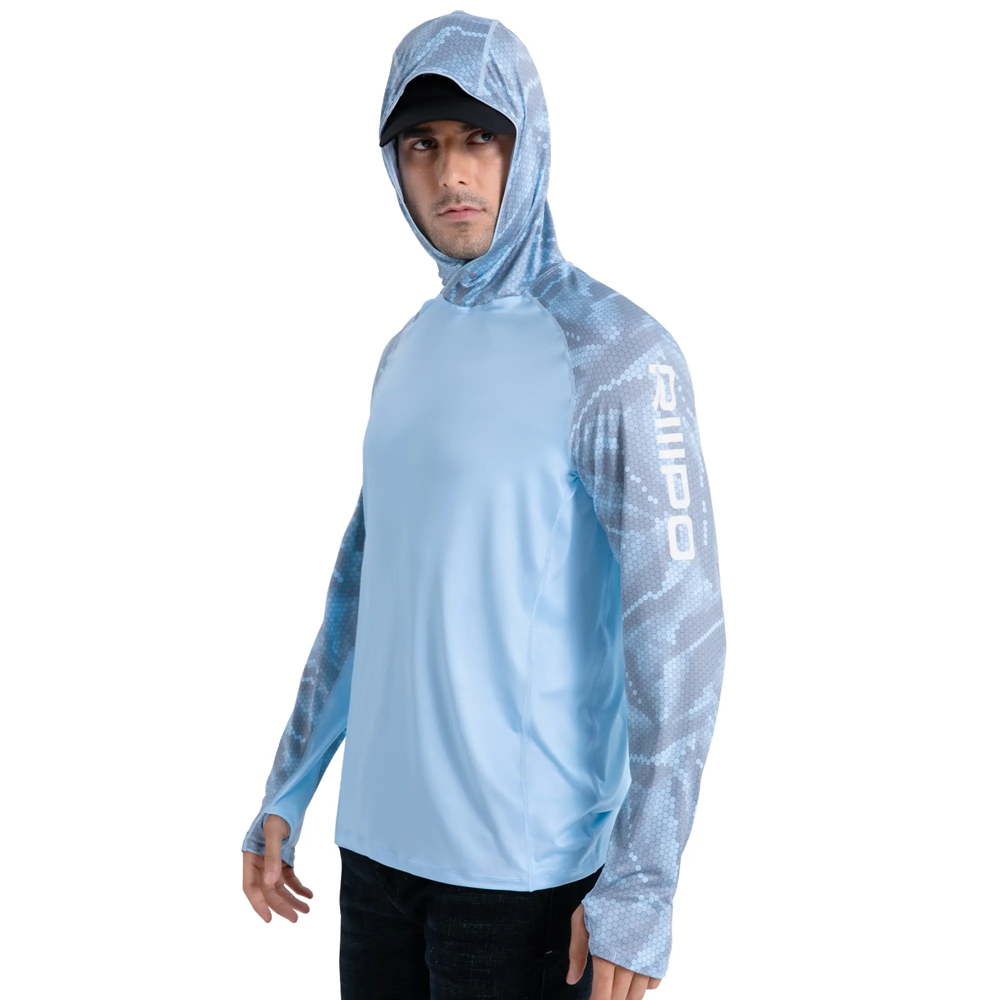 Sky Blue - Hexagon - Mix Print