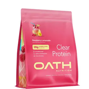 Nutrition Clear Whey Isolate Protein Powder, Raspberry Lemonade, 20g Complete Protein per Serving, No Added Sugar, Grass-Fed, 18 Servings