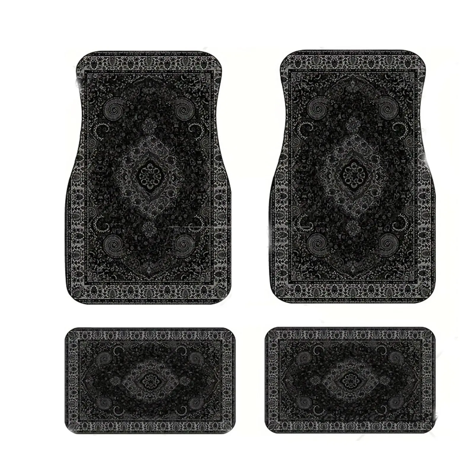 4-Piece Set, Moroccan Retro Car Floor Mats | Durable Polyester Material, All-season Fashionable Carpet, Front and Rear Protection, Upgraded Interior, Suitable for Most Vehicles, Vehicle Bottom Protection, Accessories For Car, Car Decor
