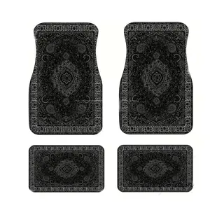 4-Piece Set, Moroccan Retro Car Floor Mats | Durable Polyester Material, All-season Fashionable Carpet, Front and Rear Protection, Upgraded Interior, Suitable for Most Vehicles, Vehicle Bottom Protection, Accessories For Car, Car Decor
