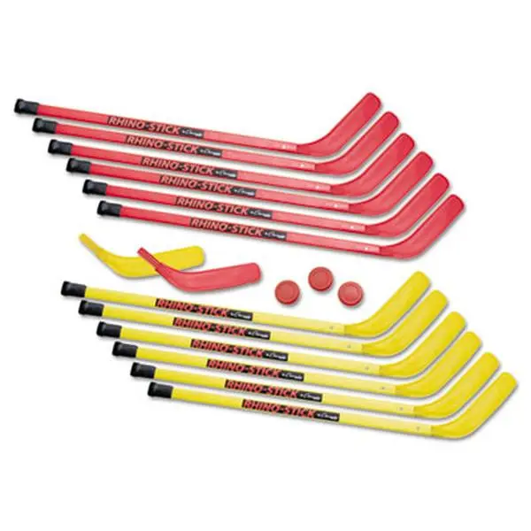 212 MAIN Elementary Level Dog Hockey Set - 36 in. Lightweight Durable Plastic Stick, Non-Marring Blades, Indoor-Outdoor Use, Includes Accessories for Elementary Level Players