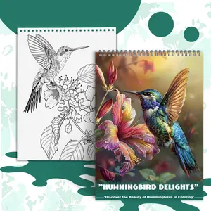 Hummingbird Theme Coloring Painting, Beautiful Patterns, Watercolor Floral Design, Perfect Gift for New Year Birthday and Other Holiday Parties, Diy Painting Supplies