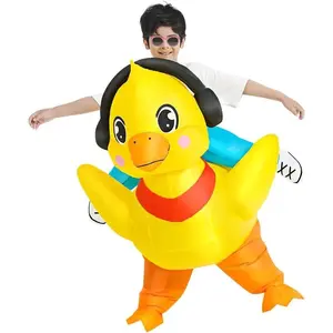 GJ  F-CPA  Kids Halloween Inflatable Costume, Ride On Duck Air Blow up Funny Inflatable Suit, Halloween Costumes for Girl/Child