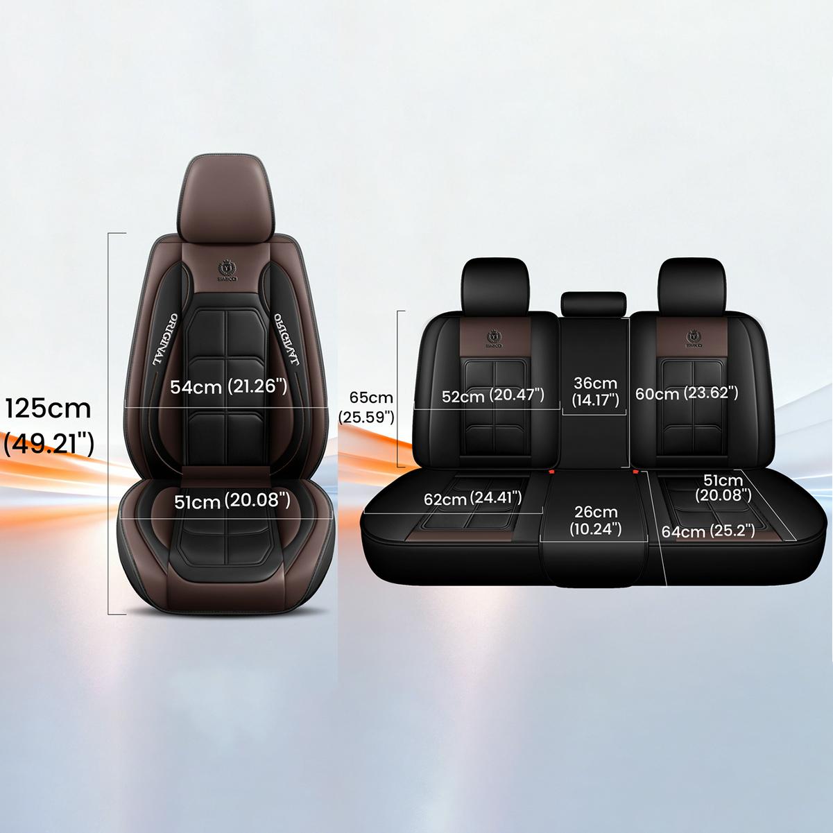 Premium PU Leather Car Seat Covers - Scratch-Resistant & Wear-Resistant - Full-Body Protection for 5 Seats - Water-Resistant & Easy to Clean - Seat Protection for All Seasons