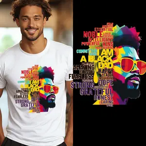 Juneteenth Black Man DTF Transfer Art -Father's Day Durable Iron On Stickers for T-Shirts, Bags, Fabric - Washable & Long-Lasting - Humorous Freedom Design - Clothing & Apparel Decor Custom