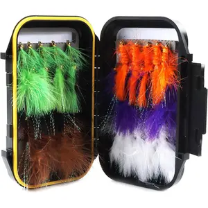 Streamer Fly Fishing Flys Assortment Kit with Fly Box for Trout Bass Panfish Salmon Steelhead