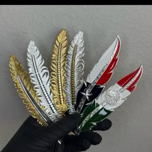 Tejana Pins - Colorful Feather Design with Gold Silver Red Green and White Options for Stylish Accessories