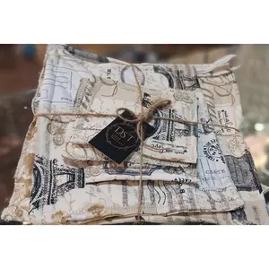 Vintage Paris Collection - 2 Pot Holders 2 Coasters 1 Jar Opener Handcrafted 100% Cotton Kitchen Accessories