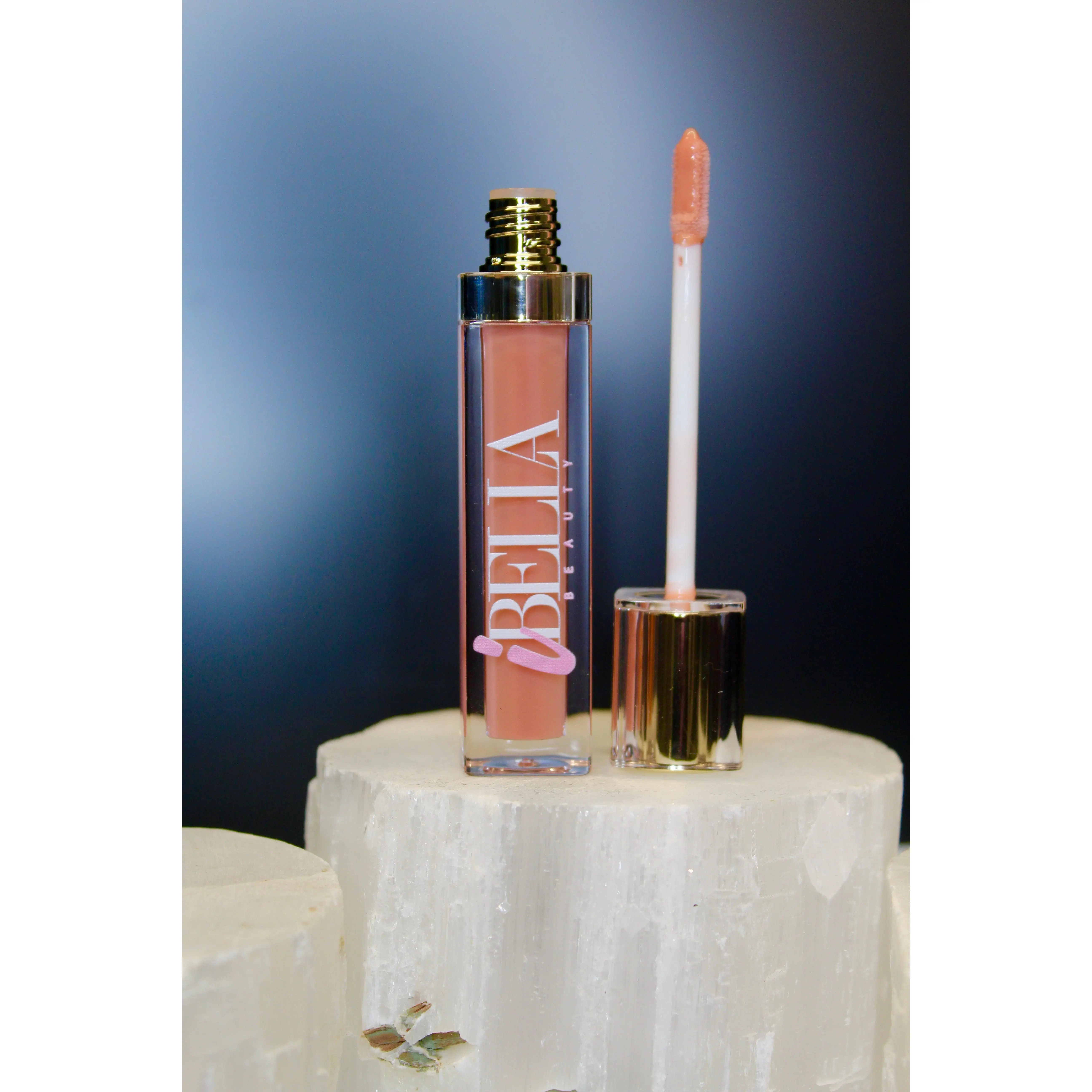 iBella Peach Me Creme Glosses - Ultra Creamy Long Lasting Lip Care with Vitamin E - Vegan Cruelty Free - US Origin Glossy Lightweight Lipgloss Makeup Lipstick Cosmetic