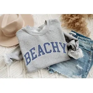 Beachy Sweatshirt, Beach Sweatshirt, Summer Sweatshirt, Gift for Beach Lover, Beach Pullover, Women's Sweatshirt