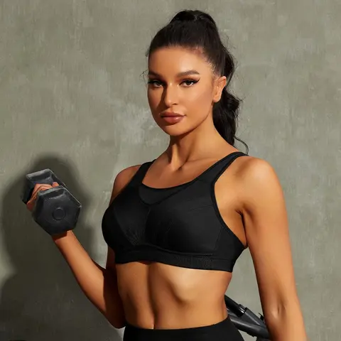 Wingslove High Impact Sports Bras for Women Plus Size Non Padded Wirefree Workout Bra Bounce Control Mesh Mesh