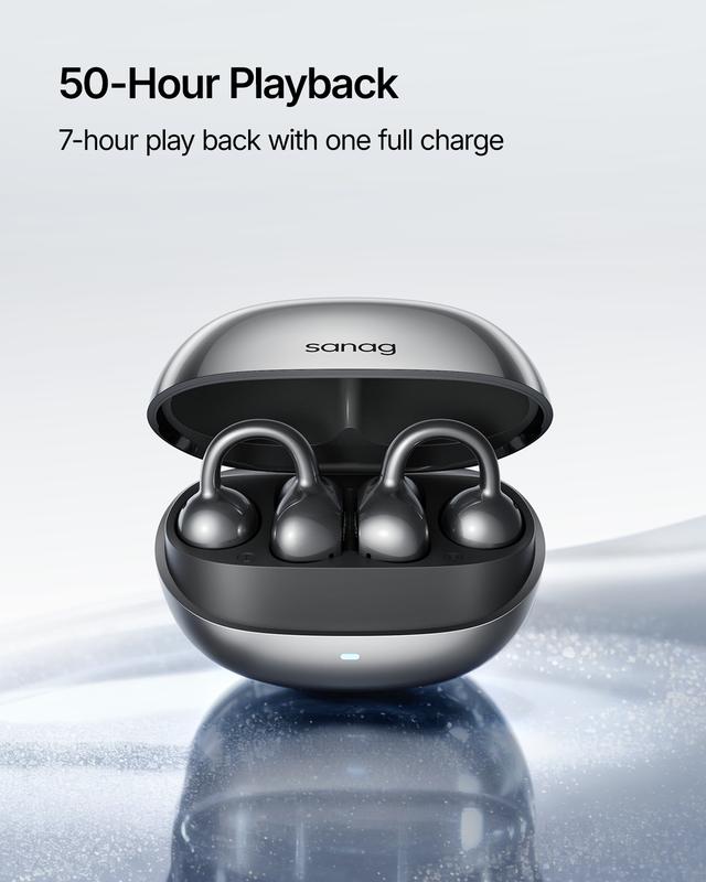 Sanag S8S Ultra Ear Clip Earbuds - 50H Playtime IPX67 Waterproof for Sports Running Office