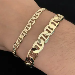 Twisted Chain 14k Gold Plated Cuban Link Bracelet Stackable Bracelets