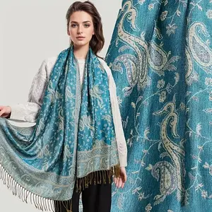 Paisley Pashmina Shawl Wrap Scarf with Fringes - Soft Silky Fabric for Versatile Wear scarf square scarf Women's scarves poncho