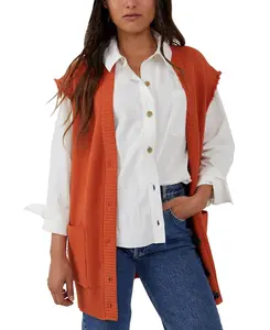 Free People Women's Orange Oakleigh Sweater Vest