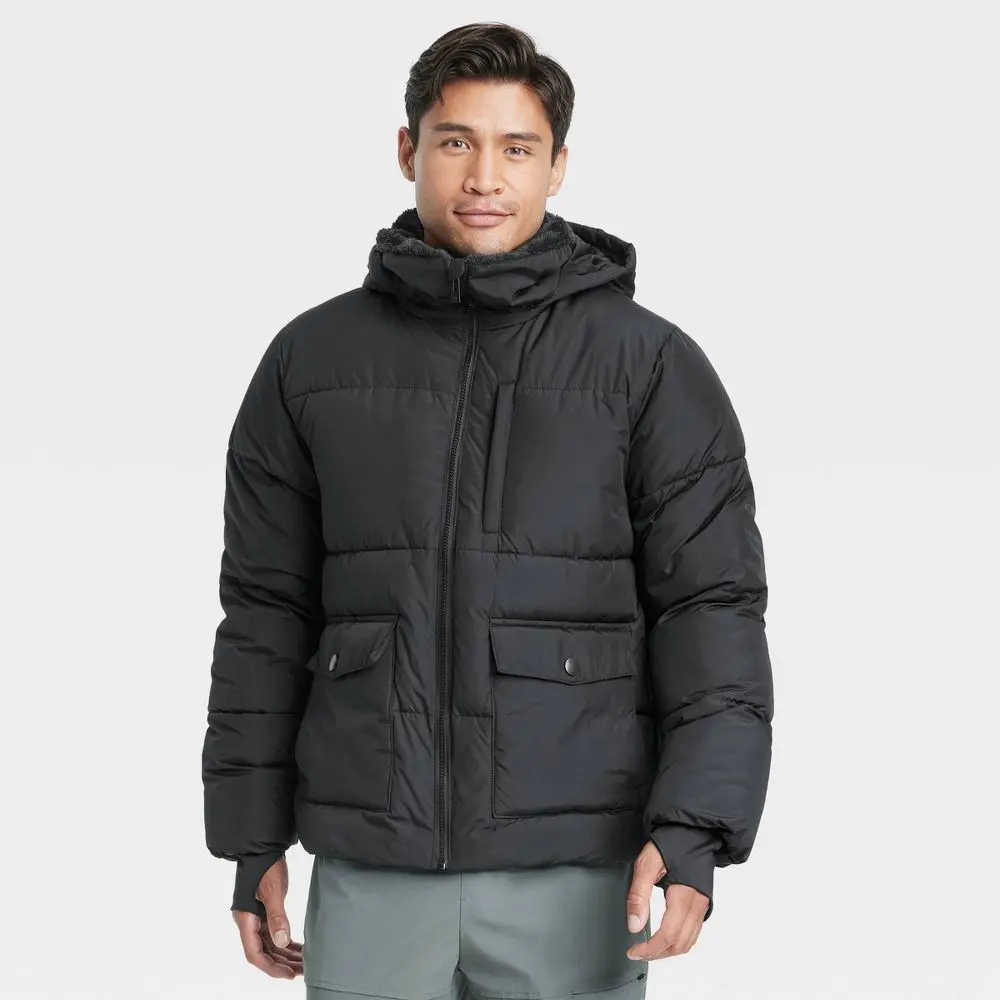 Men's Heavy Puffer Jacket - All in Motion Black XXL