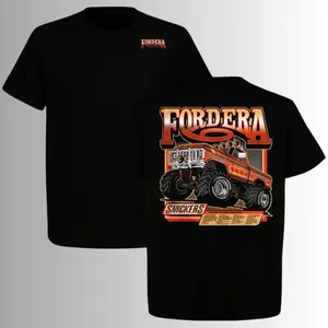 Fordera Monster Truck Retro Offroad T Shirt, 2 Sides, Snickers Vintage Pickup Graphic Tee