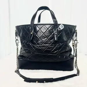 Pre-owned CHANEL Black Quilted Calfskin Gabrielle Shopping Tote |20208552