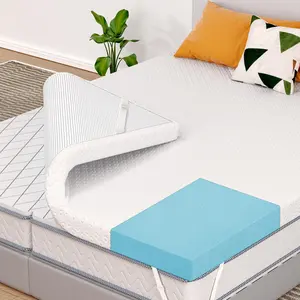 Pillow Top Mattress Topper Queen Size, 3 Inch Dual Layer Mattress Topper, 2 Inch Gel Memory Foam and 1 Inch Cooling Pillow Top Mattress Pad Cover for Back Pain