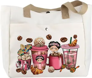 Funny Cafecito Chisme Mexican Concha Pun Gift Themed Tote Bag for Women